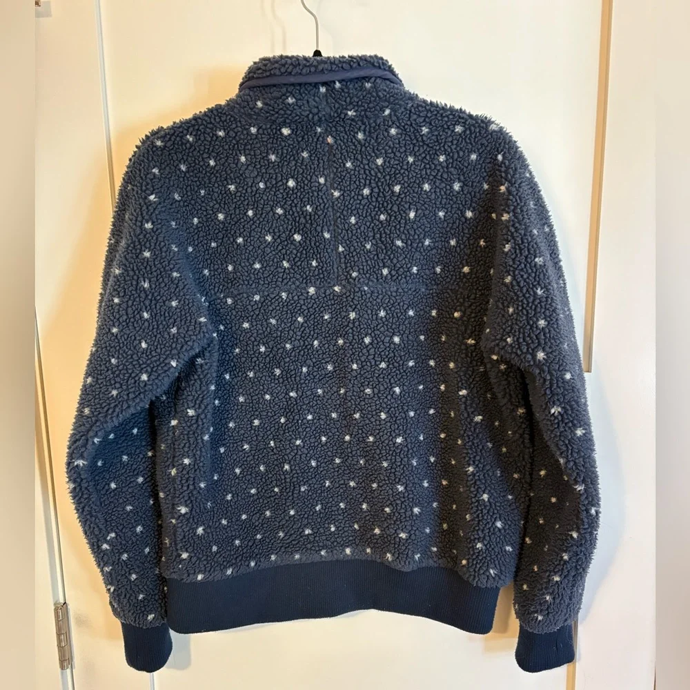 Patagonia Retro-X Snap Front Sherpa Bomber Jacket Navy Polka Dot, M - Picture 2 of 5